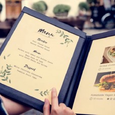 In Menu Bìa Da Cao Cấp