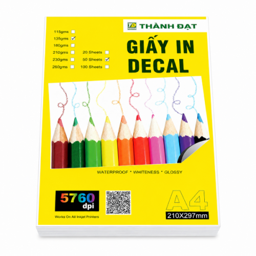 Giấy In Decal A4 Đế Trắng In Ảnh