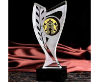 Cúp Vinh Danh Pha Lê Hình Chiếc Lá TD-116