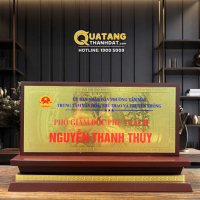 Bảng Chức Danh Gỗ Đồng Hoa Văn Trống Đồng – BVD 4