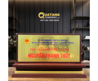 Bảng Chức Danh Gỗ Đồng Hoa Văn Trống Đồng – BVD 4