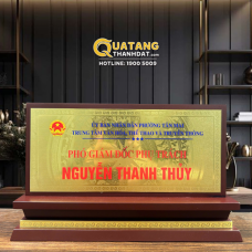 Bảng Chức Danh Gỗ Đồng Hoa Văn Trống Đồng – BVD 4