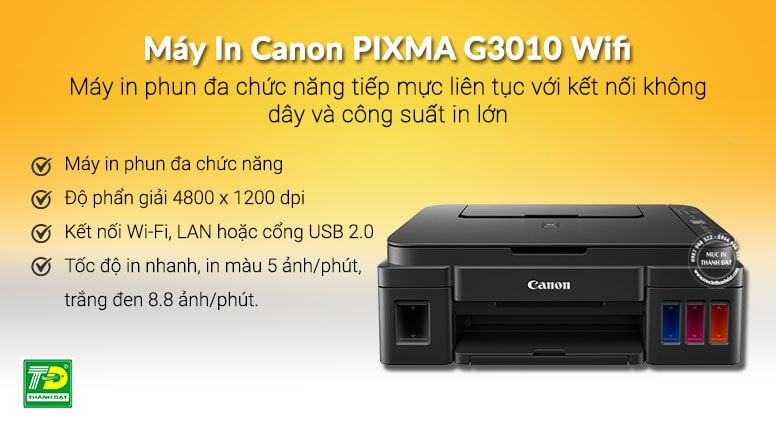 Máy in phun Canon PIXMA G3010W