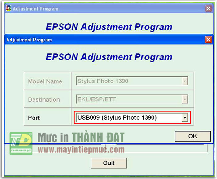 Hướng dẫn cách Reset máy in Epson 1390 bị tràn bộ nhớ
