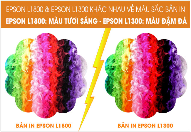 So sánh Epson L1300 và L1800 về màu sắc bản in